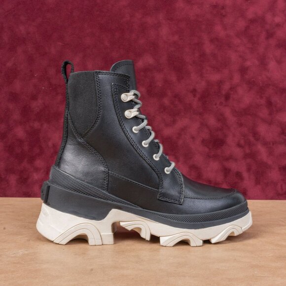 Sorel Women Brex Waterproof True Black Leather Platform Chelsea Boots sz 9 - Picture 4 of 8